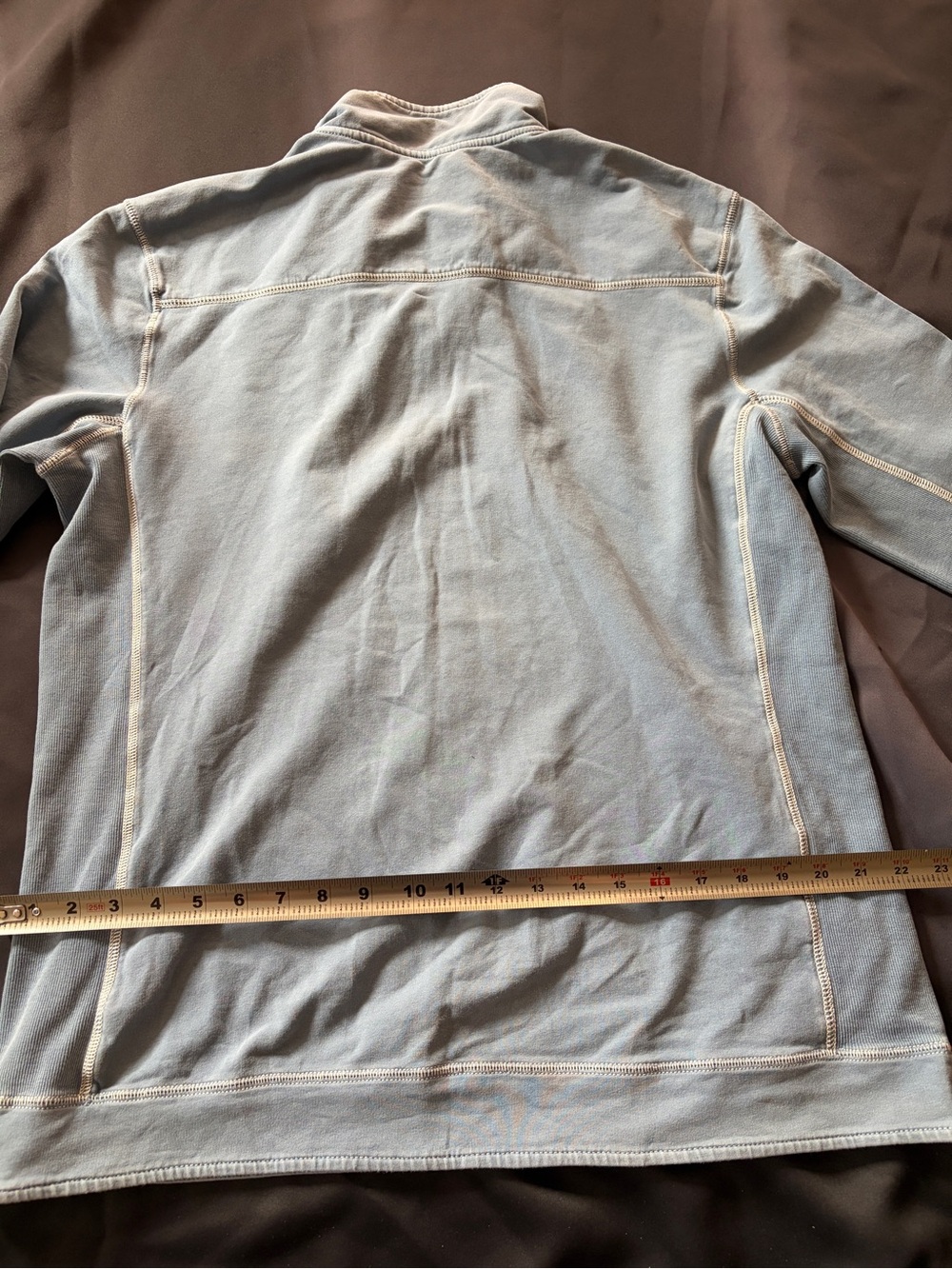 Men's Long Sleeve Quarter-Zip Pullover - Light Blue - Picture 6 of 8